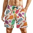 thumbnail image 2 of Sunyuer Men's Swim Trunks with Compression Liner 2-in-1 Drawstring Swimming Shorts Quick Dry Beach Board Shorts with Pockets, Pickleball Paddle Heart, L, 2 of 8