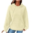 thumbnail image 3 of Pxxlle Waffle Knit Hoodie for Women Oversized Long Sleeve Hooded Pullover Tops Solid Color Drawstring Sweatshirts with Pockets Beige XXL, 3 of 8