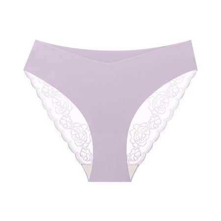 Xiaoxatg Women s Panties Seamless Lace Briefs For Women Comfortable Ultrathin Ladies Panties Breathable Soft Stretch Underwear  Silk Long Underwear Women