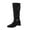 Black, variant on WRKEKC Womens Boots Suede Pointed Toe Chunky Heel Buckle Strap Knee High Mid Calf Casual Fall Winter Shoes for Women