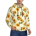 thumbnail image 2 of Cauagu Light Green Plaid Sunflower for Men's Pullover Hooded Sweatshirt Athletic Casual Hoodie Aautumn Hoodie Sweatshirt for Men Pullover Casual Hooded Sweatshirt-Large, 2 of 7
