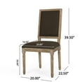 thumbnail image 3 of Noble House Fescue Fabric Upholstered Wood Expandable 7 Piece Dining Set, Natural Brown and Brown, 3 of 17