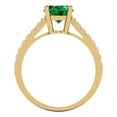 thumbnail image 4 of Clara Pucci 14K Yellow Gold Solid Gold Emerald Solitaire with Accents Anniversary Ring for Women - 2.21 cttw Oval Cut, 4 of 7