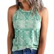 thumbnail image 1 of Playeras,Blusas y Tops,Ropa para Mujer Las mujeres camisetas sin mangas Mujer Vintage Estampado Slim Fit O Cuello Camiseta Top Chalecos Blusa sin mangas (Green, L), 1 of 4