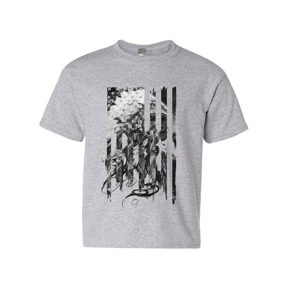 Native American Flag Patriotic Support DT Youth Kids T-Shirt Tee