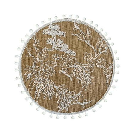 

Tassel Placemat Round Cotton Linen Art Decorative Bowl Mats