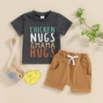 thumbnail image 2 of Bagilaanoe 2pcs Toddler Baby Boy Shorts Set Short Sleeve Letter Print T Shirt Tops + Shorts 6M 12M 18M 24M 3T Kids Casual Summer Clothes, 2 of 8