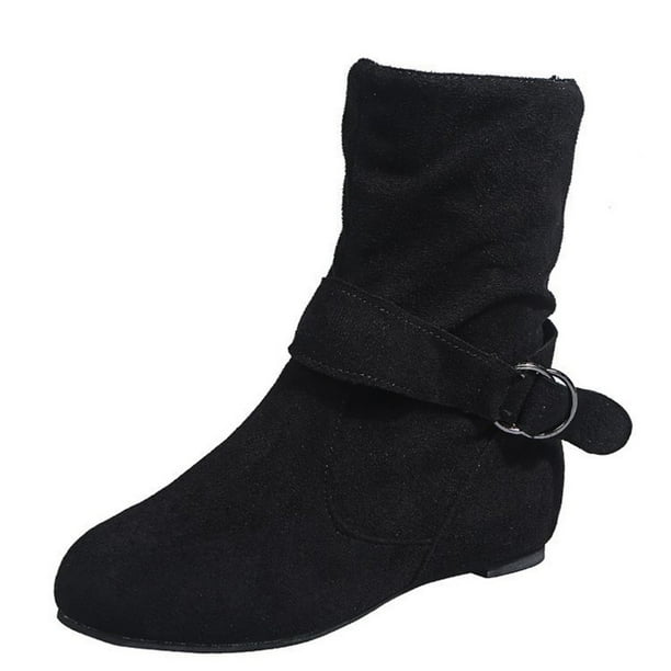 NECHOLOGY Botas Mujer Adulto Femenino Zapatos Botines para mujer Cremallera Tacones gruesos Botas retro Zapatos Transpirable Corto Botas de mujer (Black, 9.5)