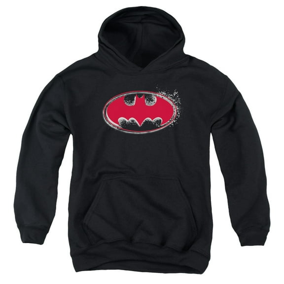 Batman - Hardcore Noir Bat Logo - Youth Hooded Sweatshirt - X-Large