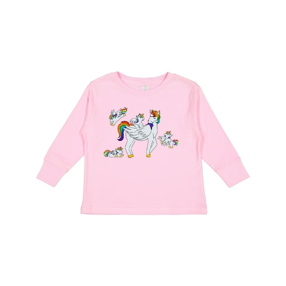 Inktastic Cute Unicorn Family Boys or Girls Long Sleeve Toddler T-Shirt