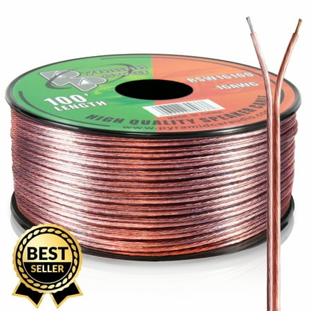 PYRAMID RSW16100 - 16 Gauge 100 ft. Spool of High Quality Speaker Zip (Best Type Of Speaker Wire)