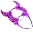 thumbnail image 1 of Purple Cloth Hair Hoop for Girls Party Wear Light Weight Kids Hair Accessories with Fine Workmanship 2 Pcs, 1 of 5