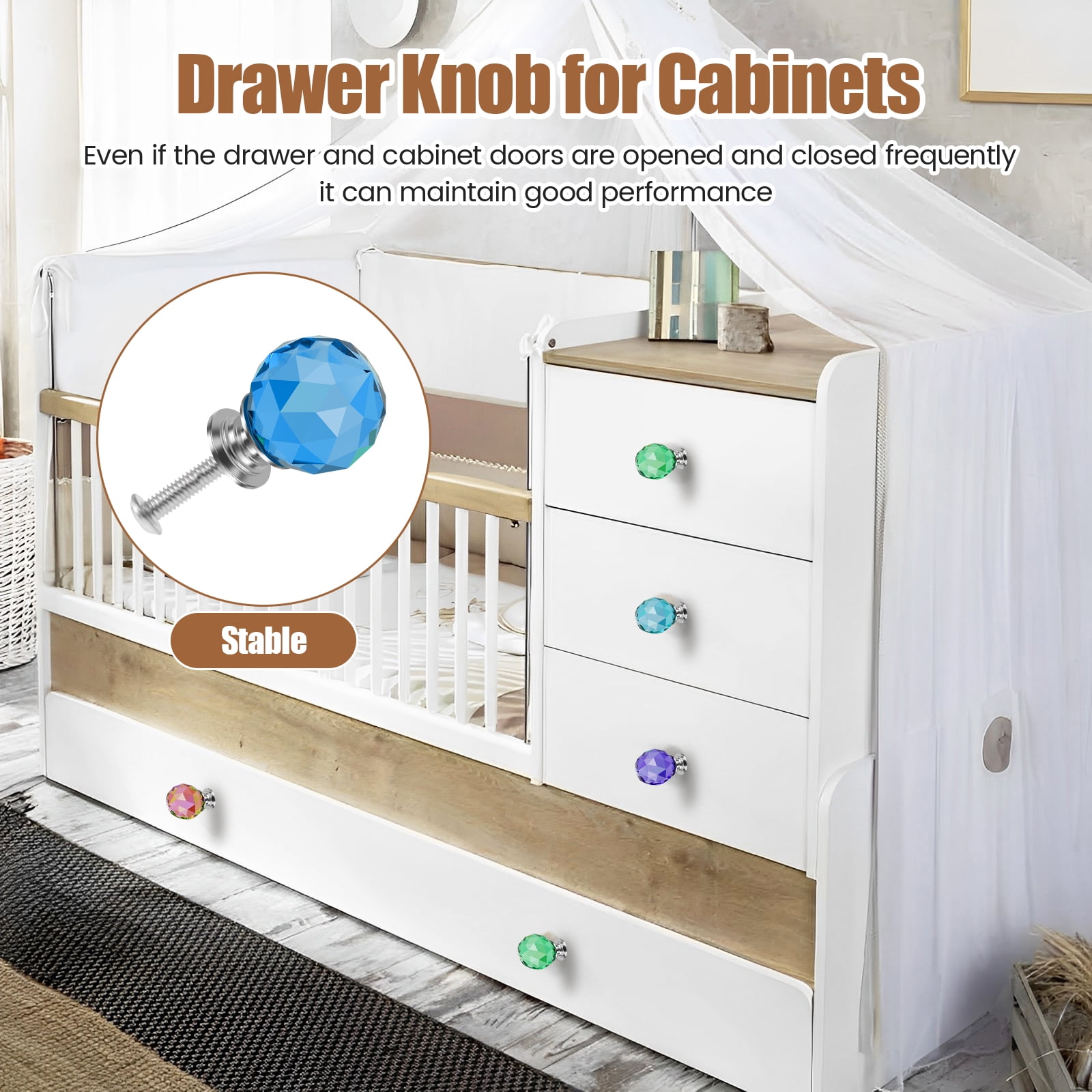 Dresser Knobs Drawer Knobs Solid Pretty Glass Drawer Pulls Cabinet Knobs Easy to Install Glass Drawer Pulls Cabinet Knobs Versatile Colorful Glass Knobs Pull for Home