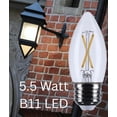 thumbnail image 2 of Satco S12503 B11 LED Candle Light Bulbs 5.5W 120V 3500K 500 Lumen  Dimmable Wet Location (6 Pack), 2 of 10