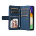 thumbnail image 5 of Dteck Case for Samsung Galaxy A14 5G,Magnetic Closure Leather Zipper Wallet Case 9 Card Slots Shockproof Kickstand Hybrid Rubber Cover with Wrist Strap for Galaxy A14 5G,Blue, 5 of 9