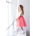 thumbnail image 3 of Flower Girl Dress Two Tone Knee Length V-Neck Lace Top for Big Girl Aqua 10 TR.1033, 3 of 3