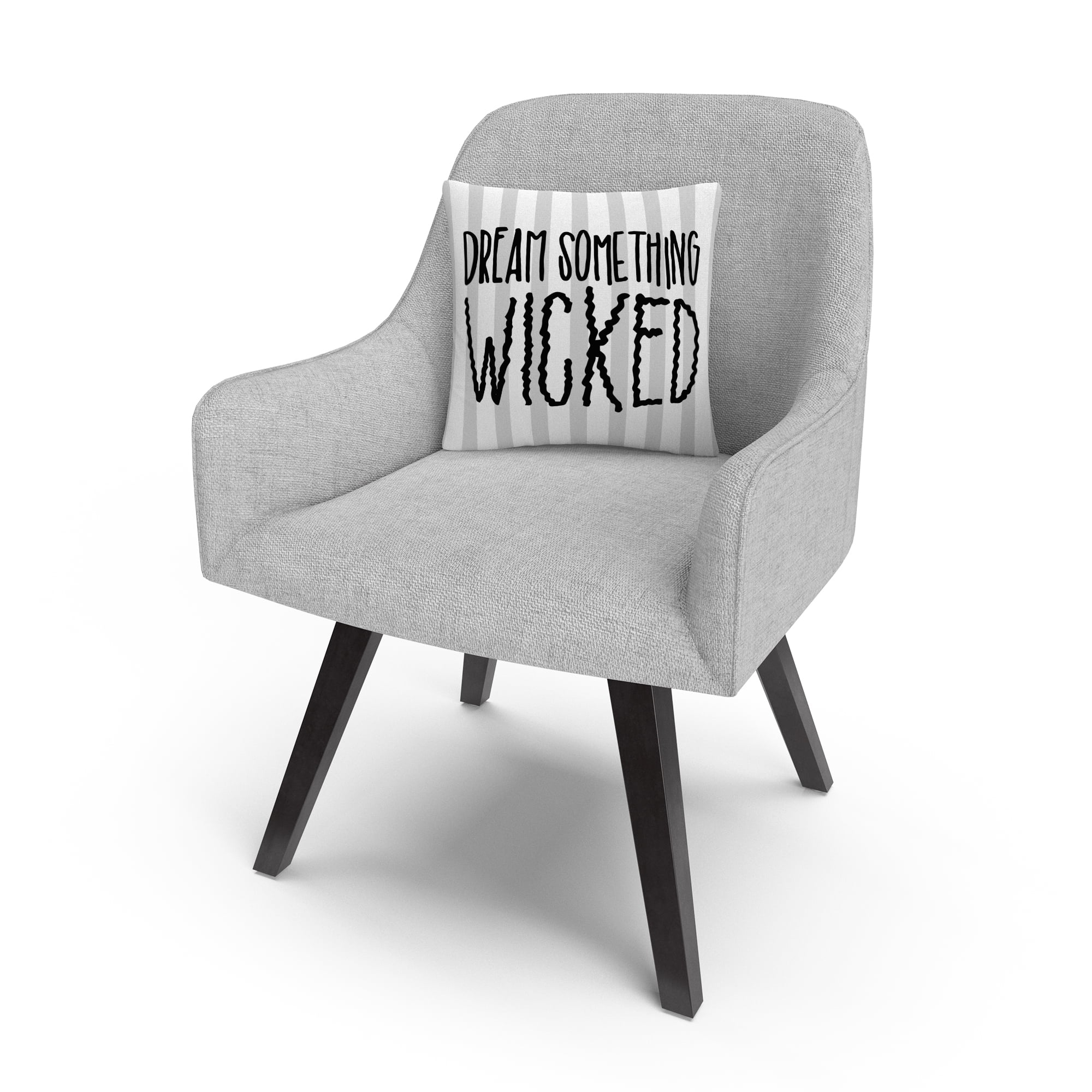 Dream Something Wicked Typographic Gray Halloween By Abc 16 X 16 Decorative Throw Pillow
