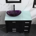 thumbnail image 6 of Wonline 36" Bathroom Vanity Cabinet & Tempered Glass Vessel Sink Bowl Faucet Drain Combo, 6 of 7