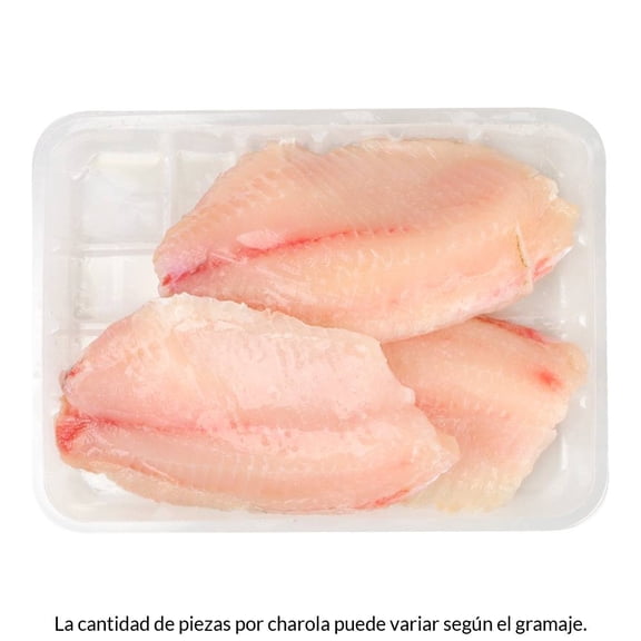 Filete de tilapia por kg  peso aprox por charola 800 a 900 g