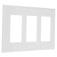 thumbnail image 5 of LEORX White Three Gang Screwless Wall Plate Cover Sleek Outlet Frame for Home Decor, 5 of 8