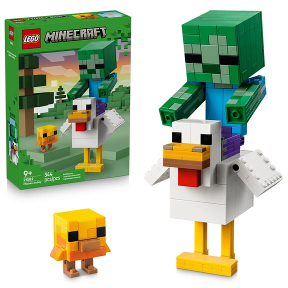LEGO Minecraft Chicken Jockey - Building Toy for Boys & Girls, Ages 9 - Collectible Minecraft Toy - Display for Kids Bedroom - Gift for Birthdays - 21582