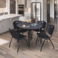 thumbnail image 2 of Regency Kahlo 36 in. Round Breakroom Table- Grey Top, Black Base & 4 M Stack Chairs- Black, 2 of 8