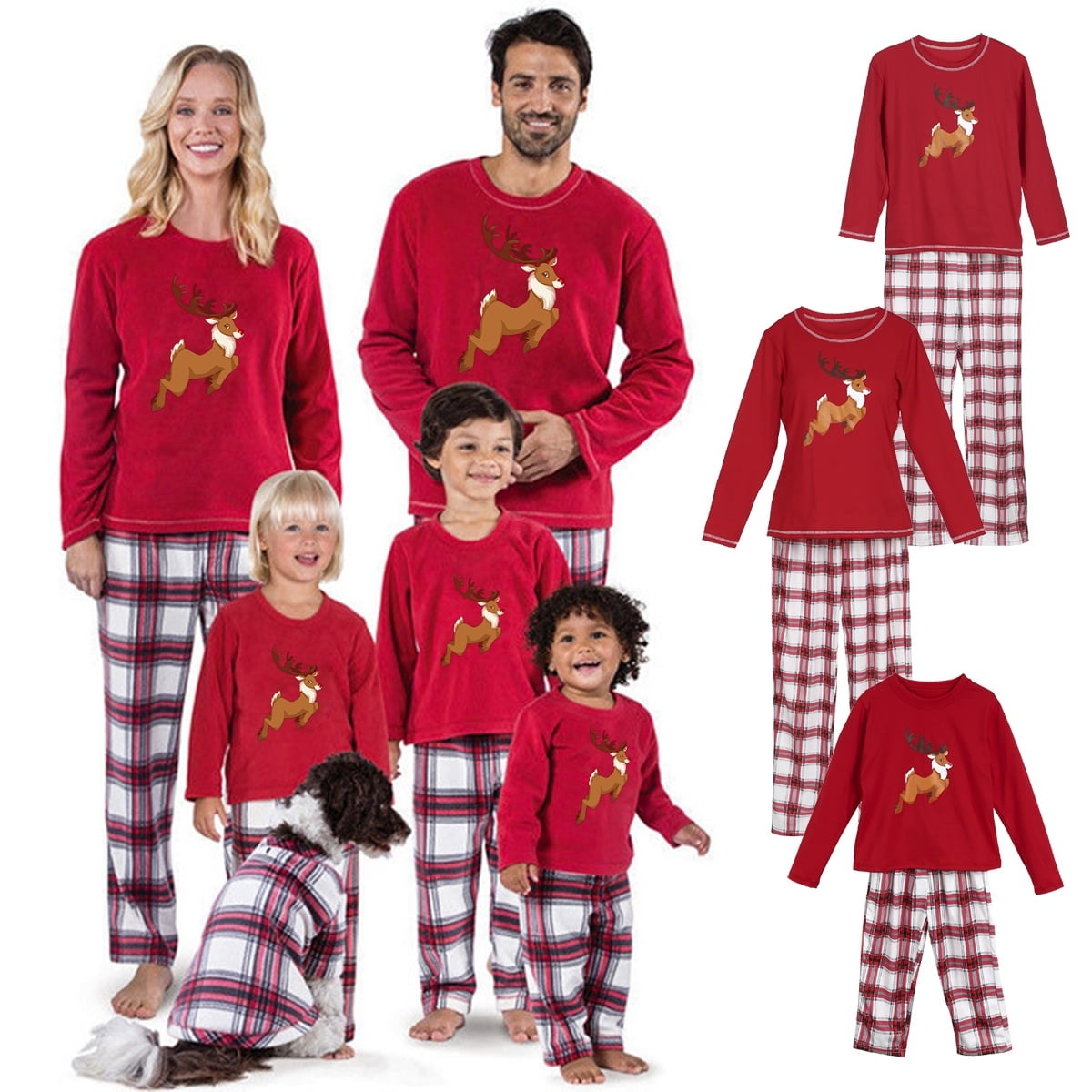 Christmas Pyjamas Adult Kids Family Matching Nightwear PJs Sets Xmas Pajamas US