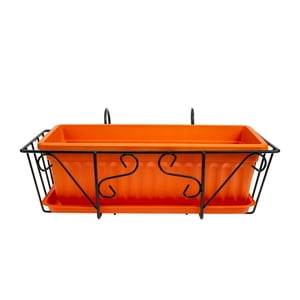 Planteur de fleurs Railing Balcon Suspension Pot Planters Planter Box Rail Window Fence Outdoor Holder Panier en métal sur les pots