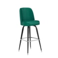 thumbnail image 2 of Emma + Oliver Green Bar Stool with Metal Frame, Vinyl Upholstered Swivel Bucket Seat, and Footrest, 2 of 10