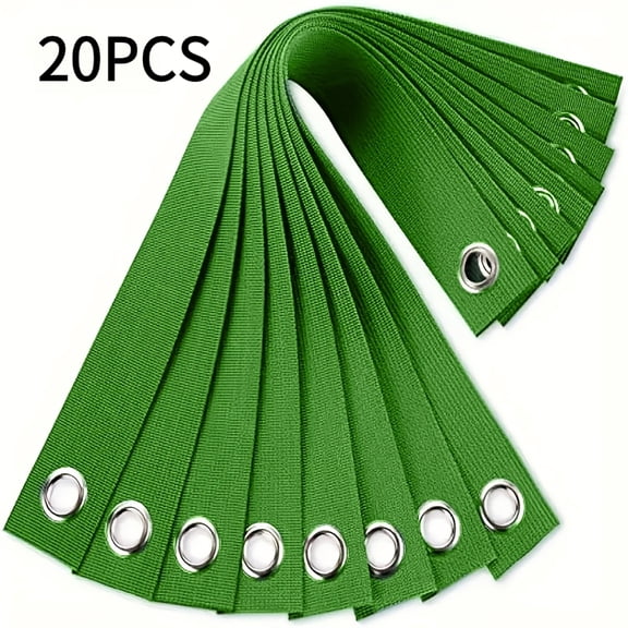 QUTETN 20-Pack Heavy-Duty Tree Support Straps – Adjustable Nylon Webbing with Metal Grommets & Buckles – For Garden Trees, Plants & Landscaping (15.75” x 1.5”)
