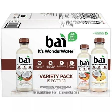 Bai Cocofusions Variety Pack 18 Fluid Ounce (Pack of 15)