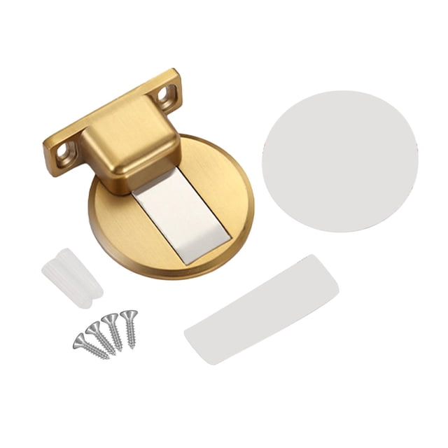 Tope de puerta con succión de piso, resistente, ajustable, compacto, soporte para tope de puerta Oro