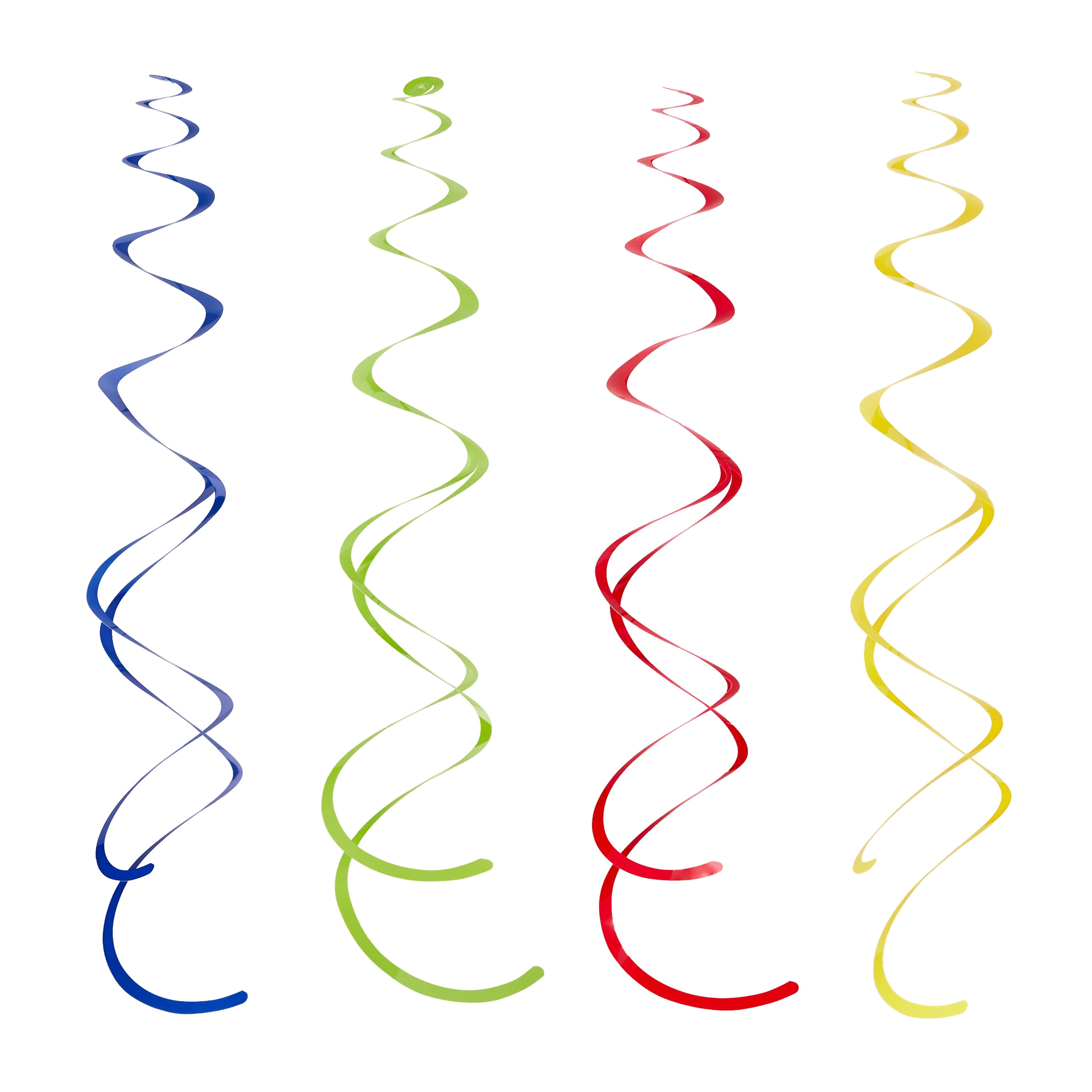 (6 pack) Multicolor Foil Dizzy Danglers Hanging Decoration, 4 Count, 26", by Way to Celebrate