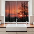 thumbnail image 2 of Ambesonne African Kitchen Curtains, Sunset at Kwando River, 55"x39", Coral Orange Black, 2 of 3