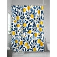 thumbnail image 5 of Shower Curtains Watercolor Yellow Lemon Blue Leaves Bath Curtain Plant Waterproof Bathroom Shower Curtain Set with Hooks Decoration 72 x 84 Inches, 5 of 7