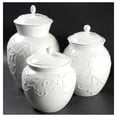 thumbnail image 5 of Lenox Opal Innocence Carved 3-piece Canister Set, White - 826014, 5 of 5