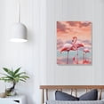 thumbnail image 3 of Nawypu Pink Flamingo Decor Wall Art Coastal Flamingo Pictures Flamingo Wall Decor Bathroom Canvas Painting Modern Decorations Framed Artwork for Bathroom Bedroom Living Room, 3 of 4