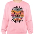 thumbnail image 2 of Find the Happy Butterfly Sweatshirt Unisex Small Pink, 2 of 5