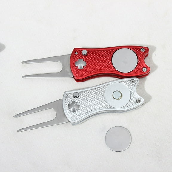 WHAMVOX Divot Tools Golf Fork Golf Net Divot Repair Tool Golf Green Repair Tool 1pcs Red