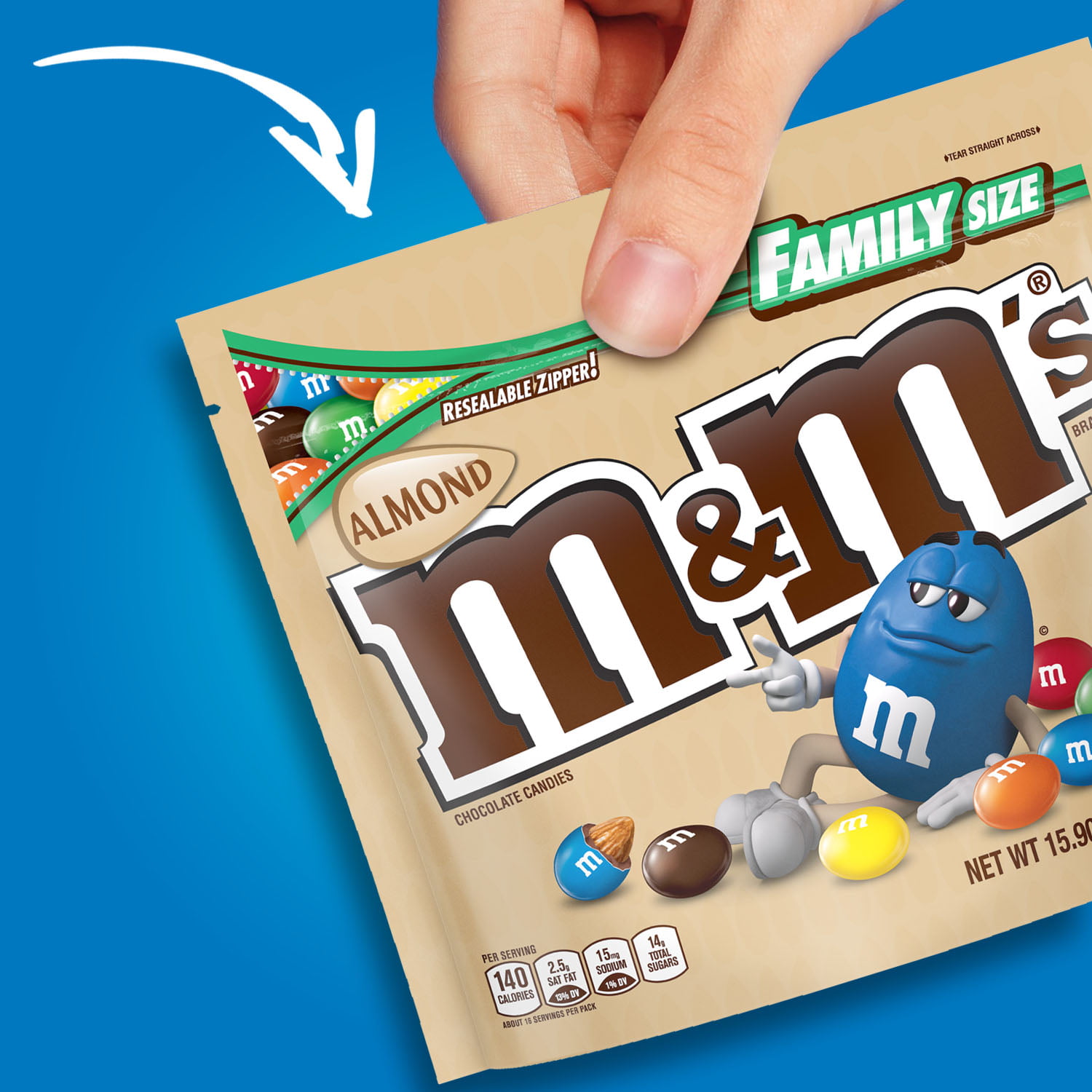 M&M's Chocolate Candies, Almond, Sharing Size, 2.83 oz. Bags (case of 18),  18 Count - Harris Teeter
