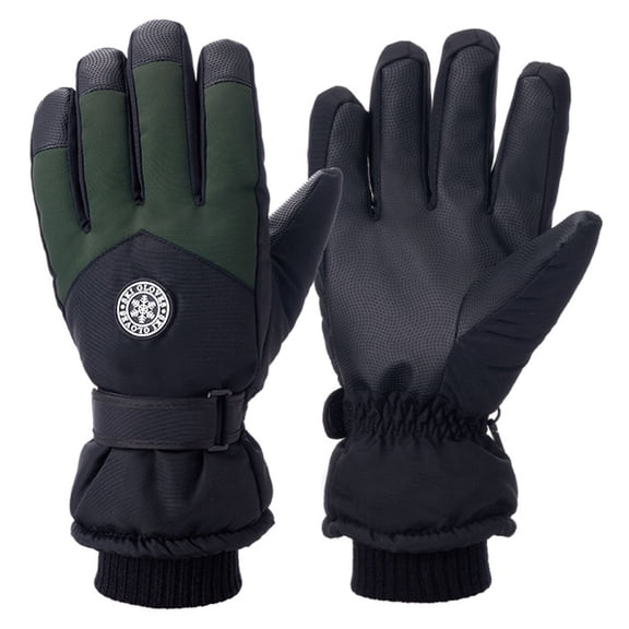 Yuncity Winter Unisex Winter Ski Gloves Touchscreen Waterproof Non- Warm Thickened Snow Gloves For Outdoor Skiing Riding,Size L Army Green