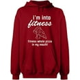 thumbnail image 2 of OXI Hoodie Sweatshirt - Whole Pizza In My Mouth, Basic Casual Hoodie for Men's and Women Fleece Hoodie Long Sleeve - Antiquee Cherry Small, 2 of 3