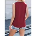 thumbnail image 2 of Women'S Sleeveless Tops Summer V Neck Loose Tank Tops, Vest Style T Shirts for Women Wine Red XL, 2 of 7