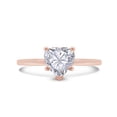 thumbnail image 3 of 1 Carat 6.5MM Heart Shape Lab Created Moissanite Diamond Solitaire Promise Ring For Women In 14K Rose Gold Over Sterling Silver(VVS1 Clarity, 1.00 Cttw)- 7.5, 3 of 6
