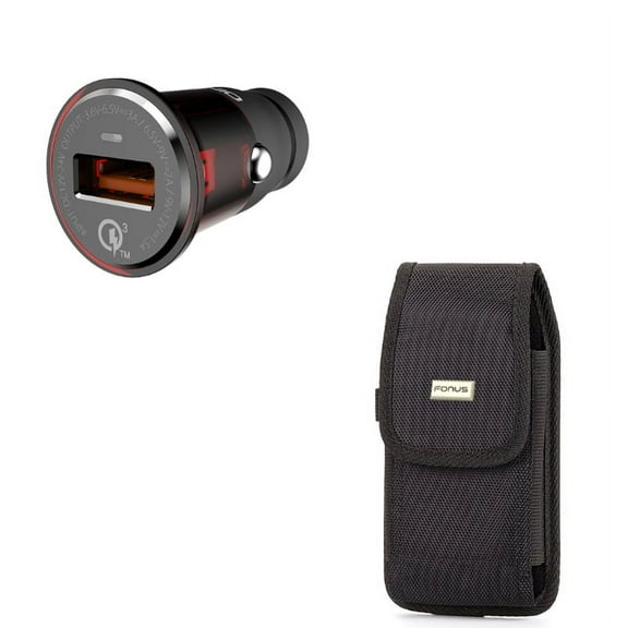 Rugged Durable Case w 24W Adaptive Fast USB DC Car Charger W9V Compatible With Google Pixel 3a XL