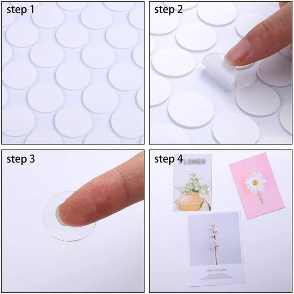 360Pcs Double Sided Sticky Dots Clear Round Mounting Putty - Sticky Tack  for Wall Hanging with Tweezers Picture Hangers Without Nails Double Sided  Tape Dots Poster Putty Removable 