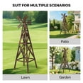 thumbnail image 5 of Ktaxon Large 7ft Wooden Windmill 2-Tier Cross Lattice Garden Decor for Yard, Carbonized Wood, Dark Brown, 5 of 9
