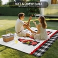 thumbnail image 4 of Valentine's Day Outdoor Rug for Patio/Deck/Porch, Non-Slip Large Area Rug 5 x 7 Ft, Red Gnomes Love Heart Polka Dots Black Plaid Indoor Outdoor Rugs Washable Area Rugs, Camping Rug Carpet Runner, 4 of 8