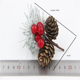 thumbnail image 4 of Material hecho a mano DIY simulación agujas de pino bayas rojas de Navidad ramas de pino decoración de árbol de Navidad ramo, 4 of 5