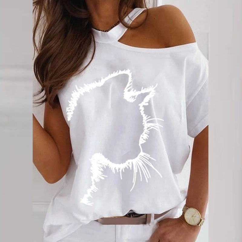 Shirt Hollow Out Short Sleeve Loose 